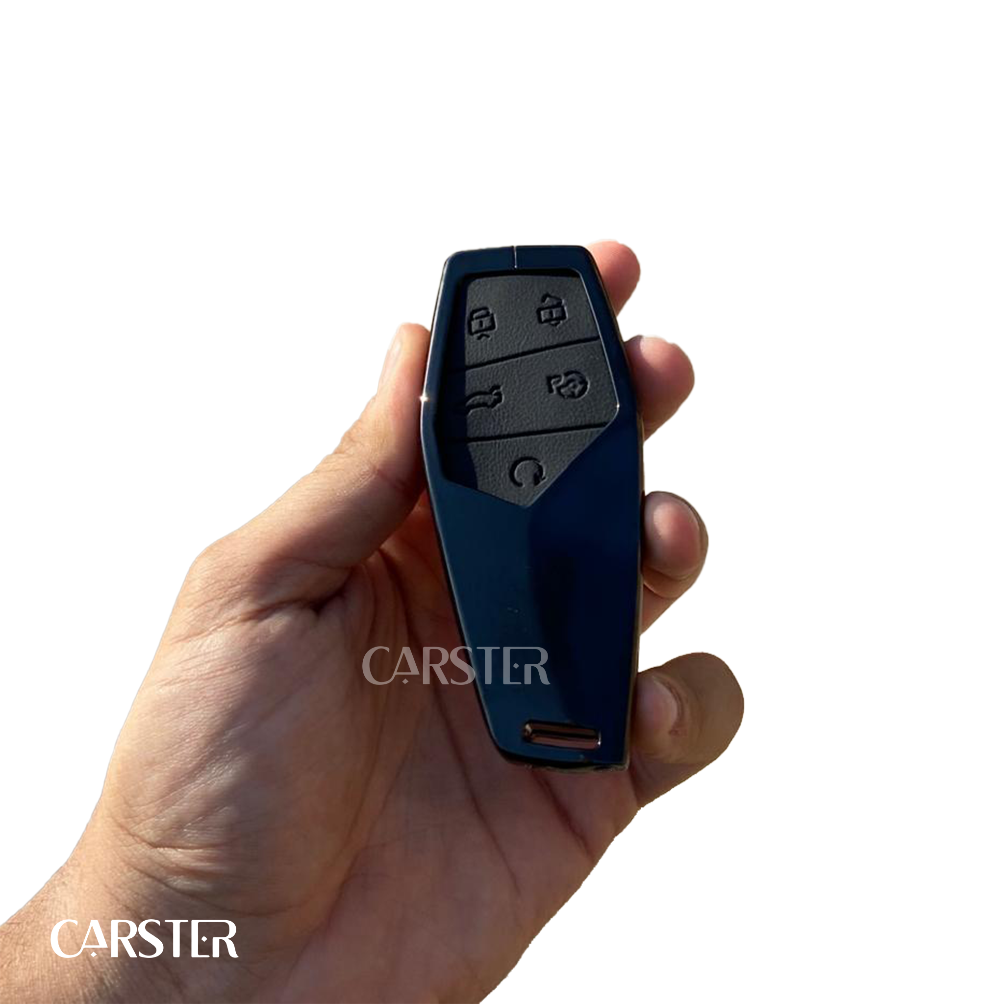 MG ONE metal-leather key fob cover