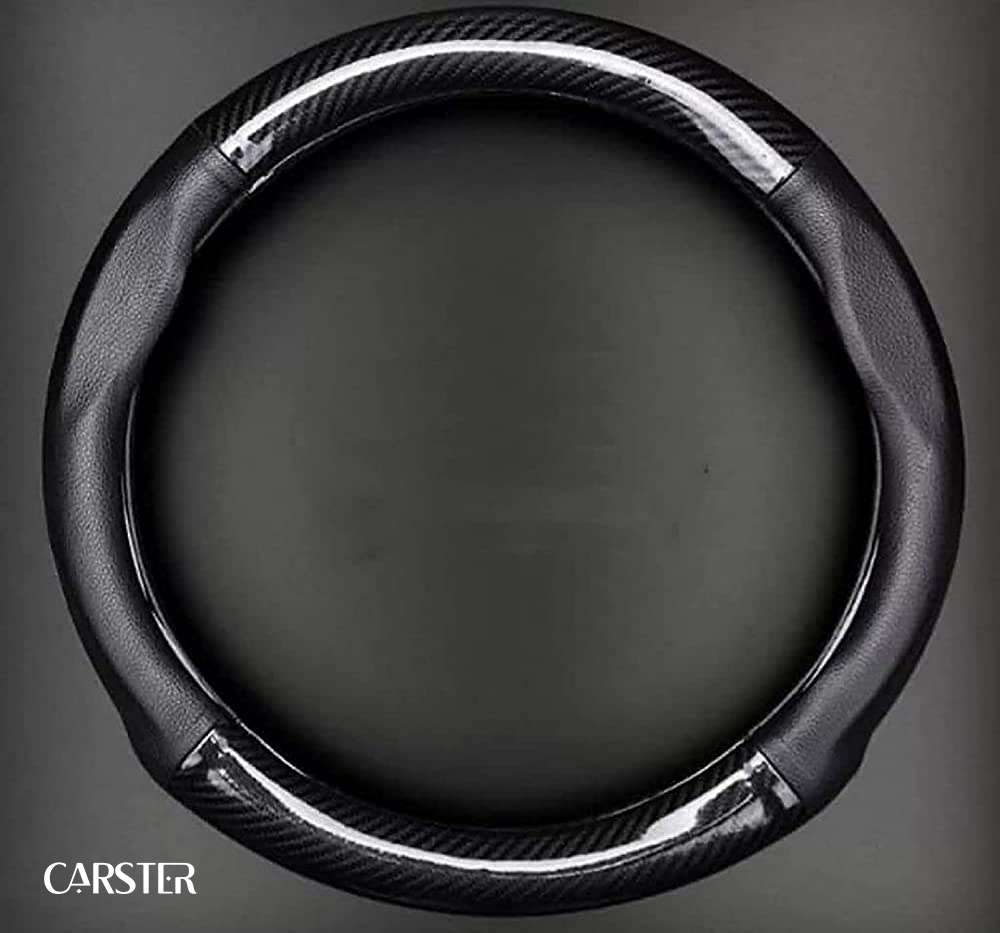 Genuine leather - carbon steering wheel cover