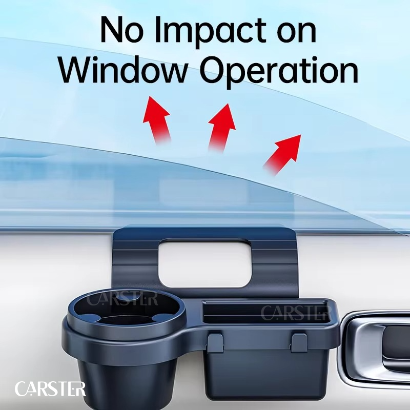 Car Organizer Box with Cup Holder Drink Holder Multifunctional Side Door Window Phone Slot Hanging Storage Rack for Vehicle