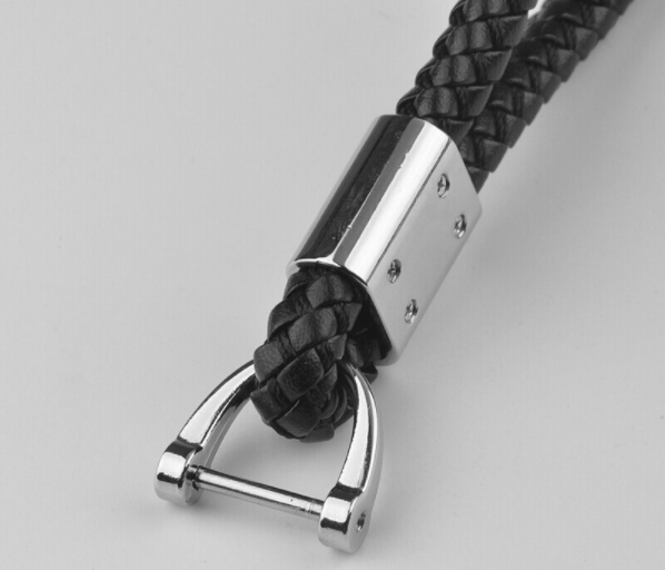 Mercedes braided leather keychain
