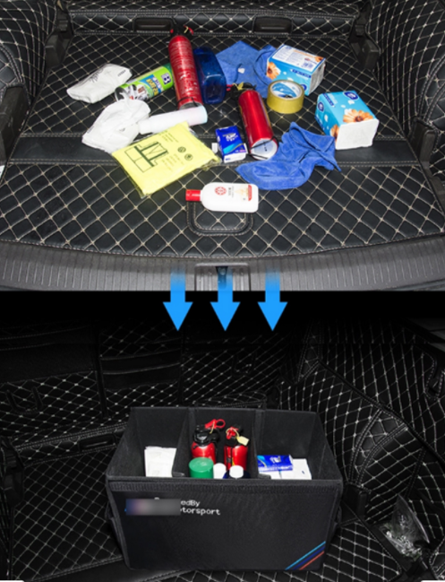 Car trunk organizer with car logo