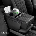 Premium Leather Car Armrest Organizer & Comfort Pad