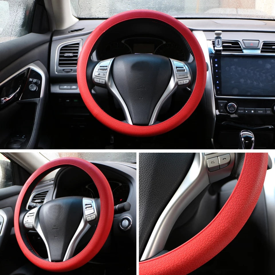 Anti-Slip Silicone Steering Wheel Protector, for Most of Cars