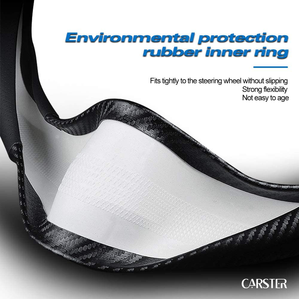 Genuine leather - carbon steering wheel cover