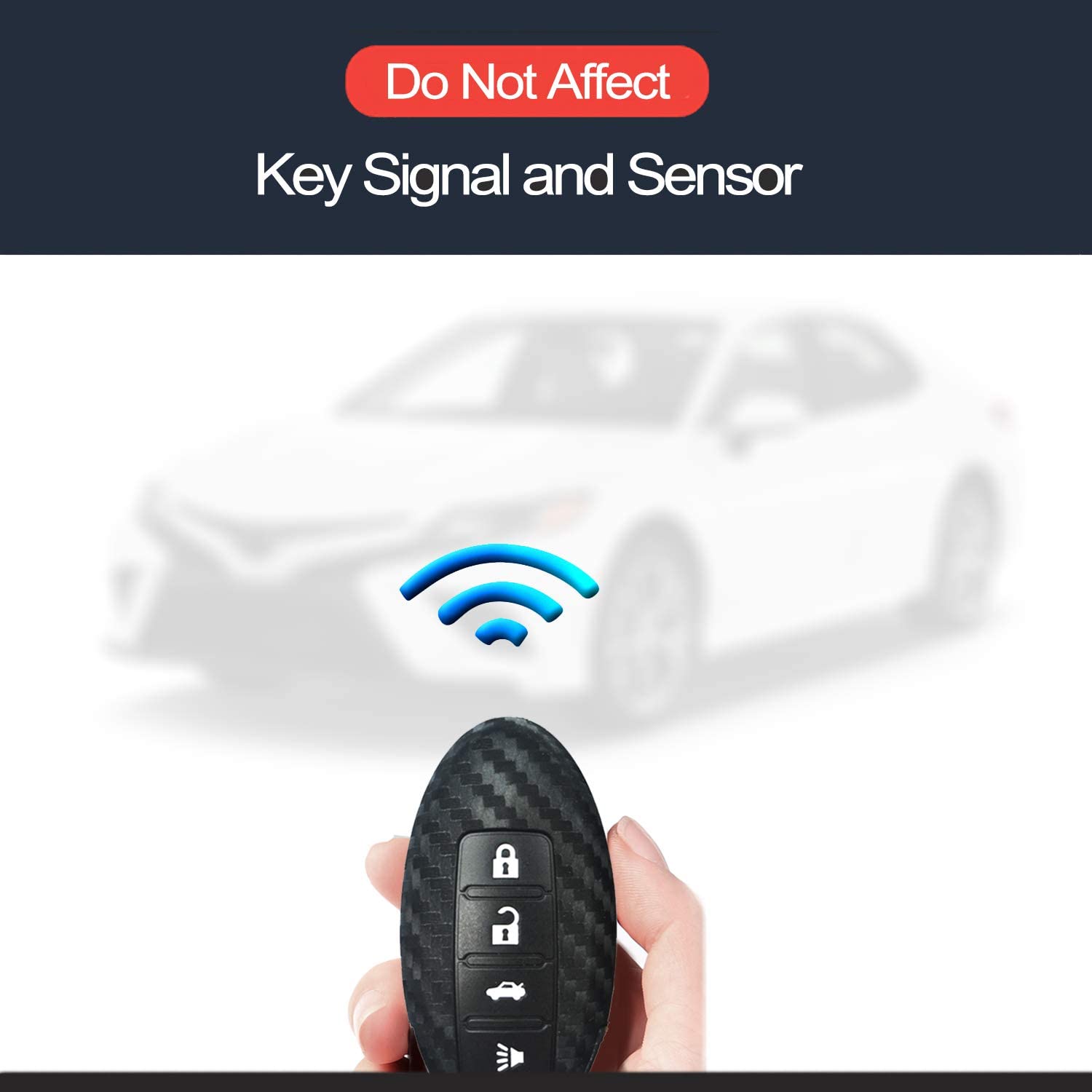 Silicone carbon - nissan 4 button key cover