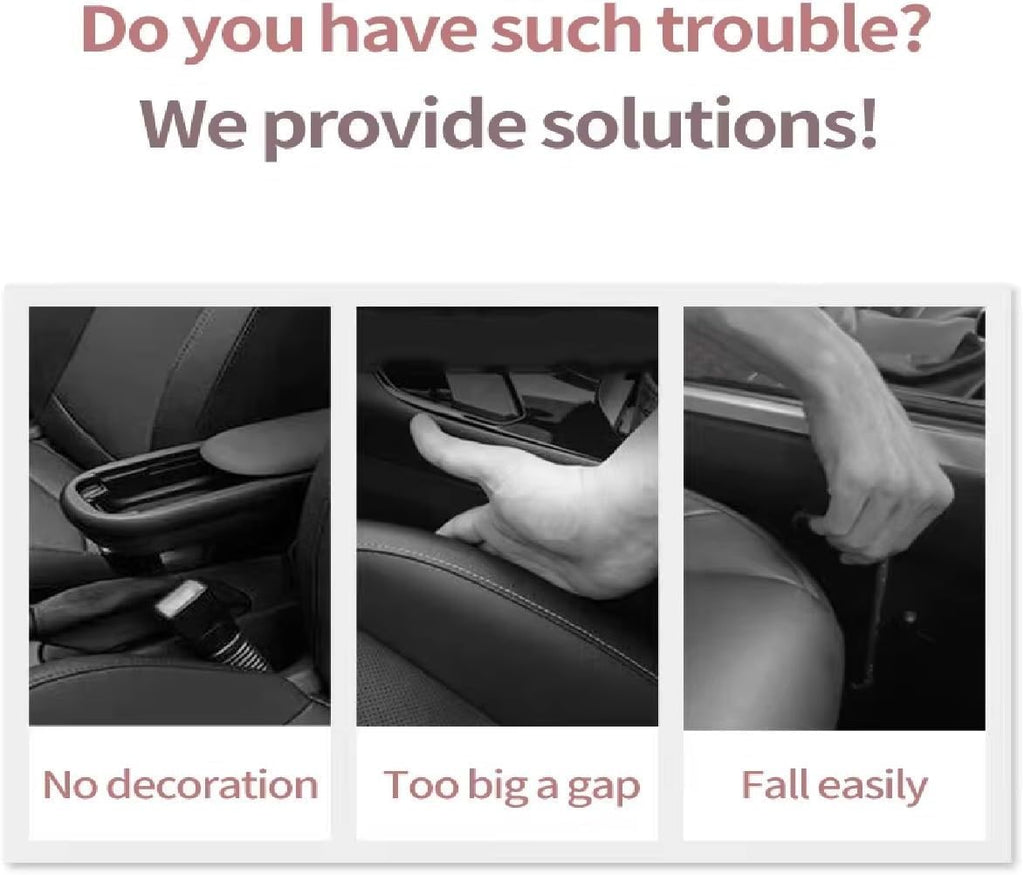 Car Seat Gap Filler  Car Organizer PU Leather Gap Filler Between Seat and Console Side Storage Pad Console Compatible with Buckle Base Universal Car Seat Gap Filler Phone Key Holder- (2pcs)