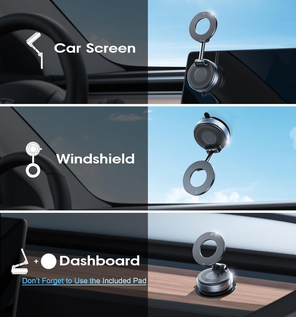 Vacuum Magnetic Car Phone Holder 360°