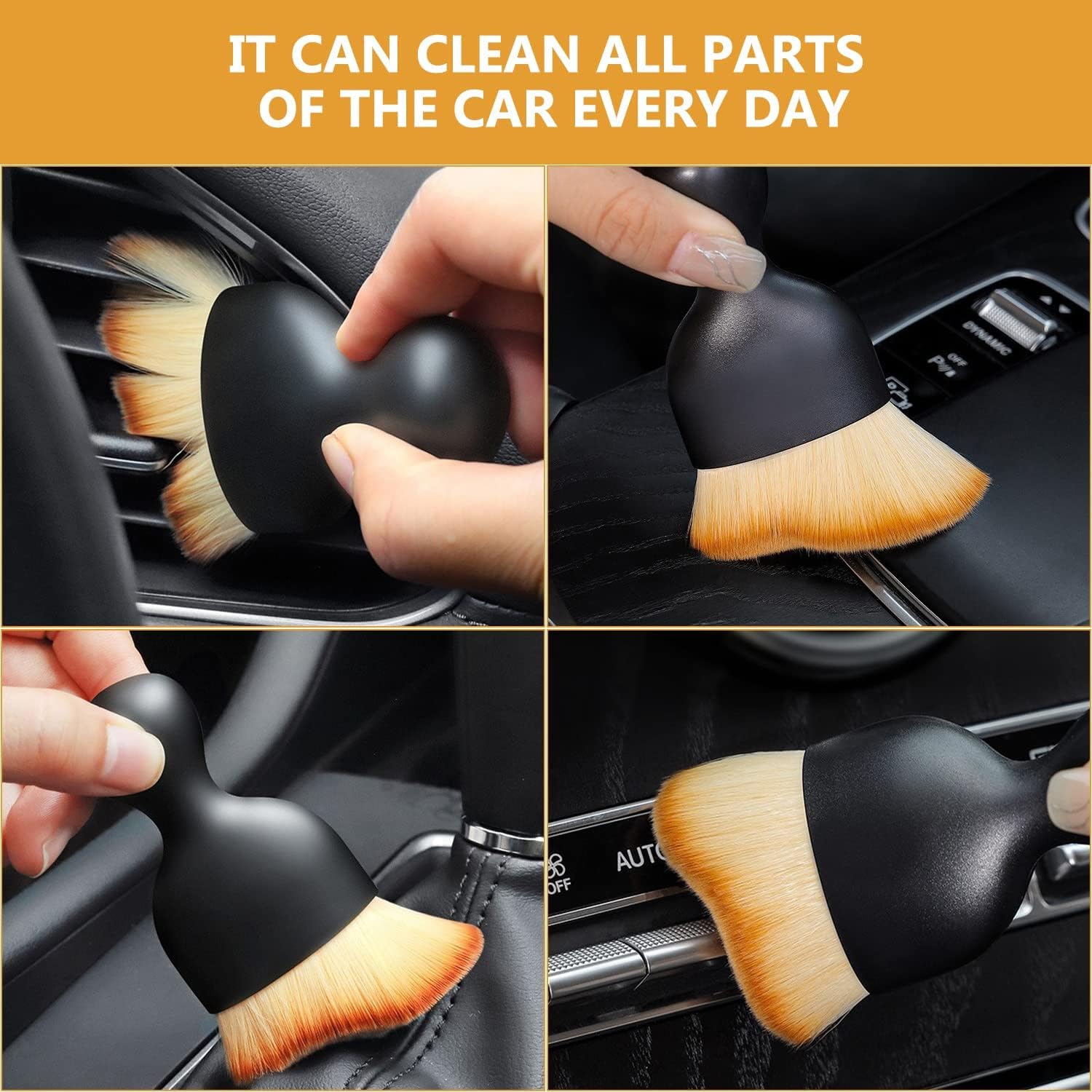 2 Pieces Soft Brush for Car Interior Cleaning - Scratch-Free Car Detail Cleaning Brush Packs for Car Duster with Soft Bristles Brushes