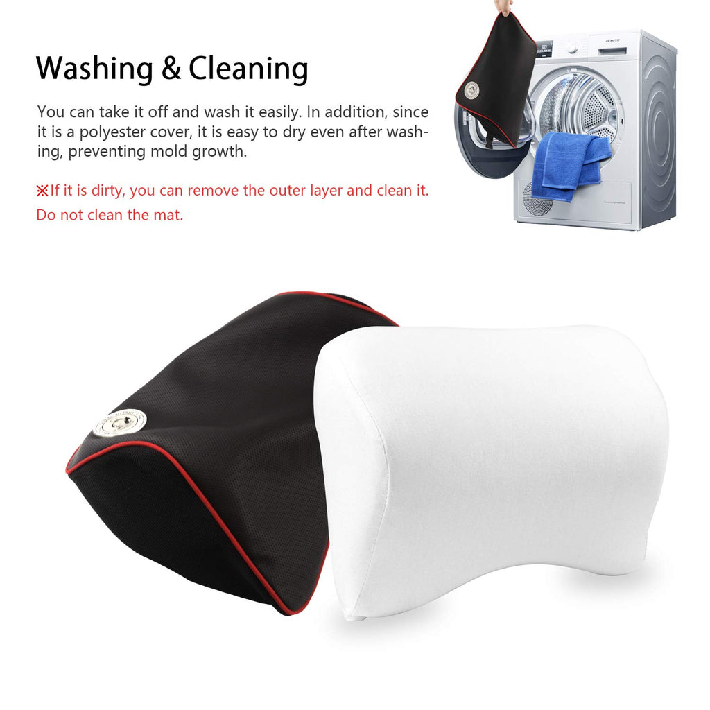 Max Comfort Memory Foam Car Headrest with Comfort Neck Soft Touch Black  Memory Foam (1 pack)