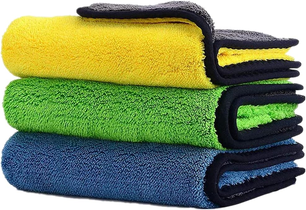 Heavy Microfiber  for Car Cleaning and Detailing, Double Sided, Extra Thick Plush Microfiber Cloth, Lint-Free, 800 GSM (Size 40cm x 40cm)/Pack...