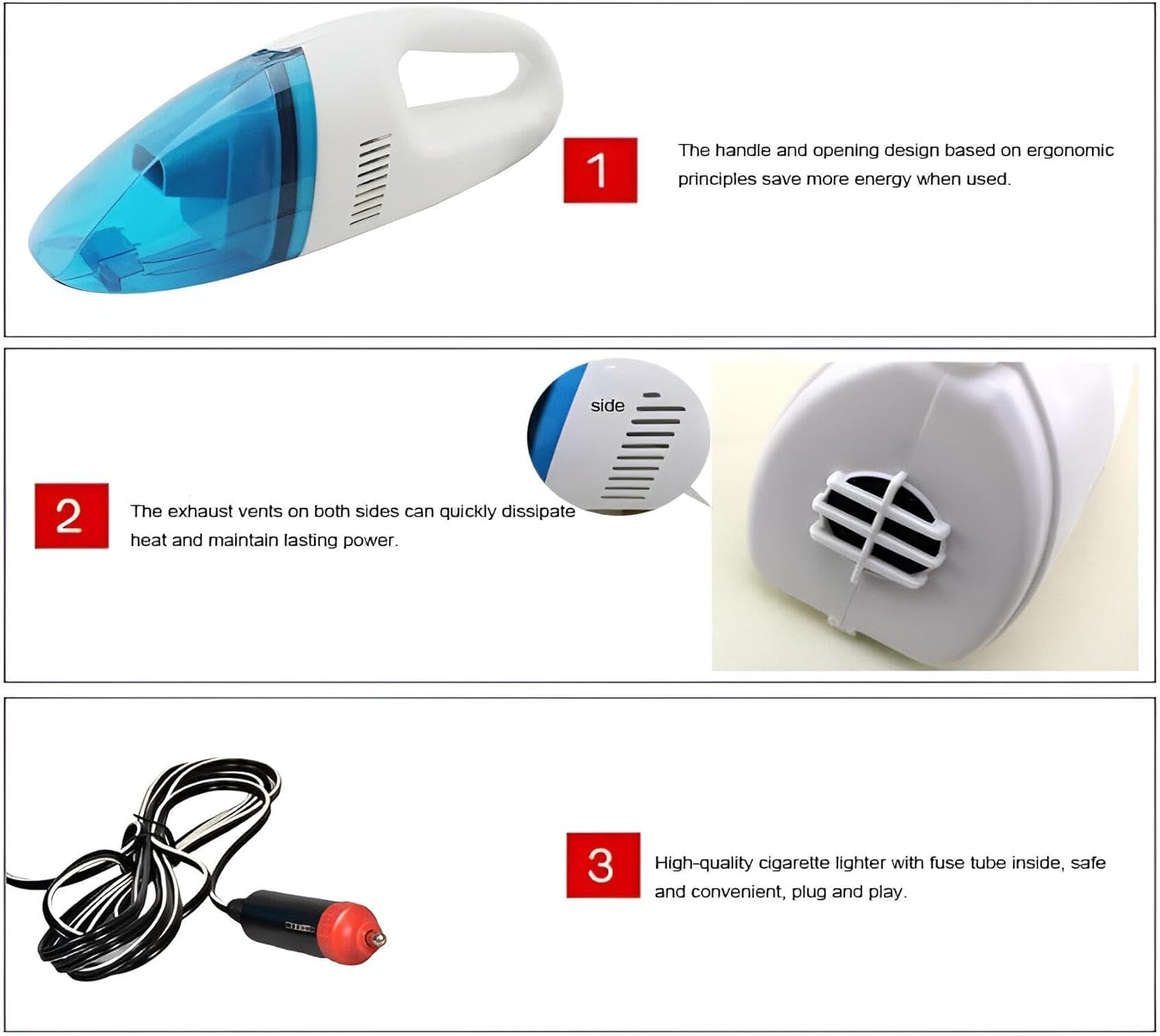 Car Vacuum Cleaner - Powerful suction for seats, floors, and hard-to-reach spots in your vehicle, portable, washable, battery-powered, and compact for easy home use.