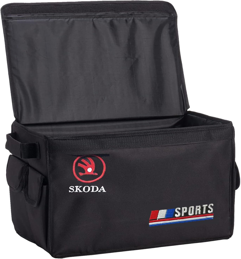 Car trunk organizer with car logo
