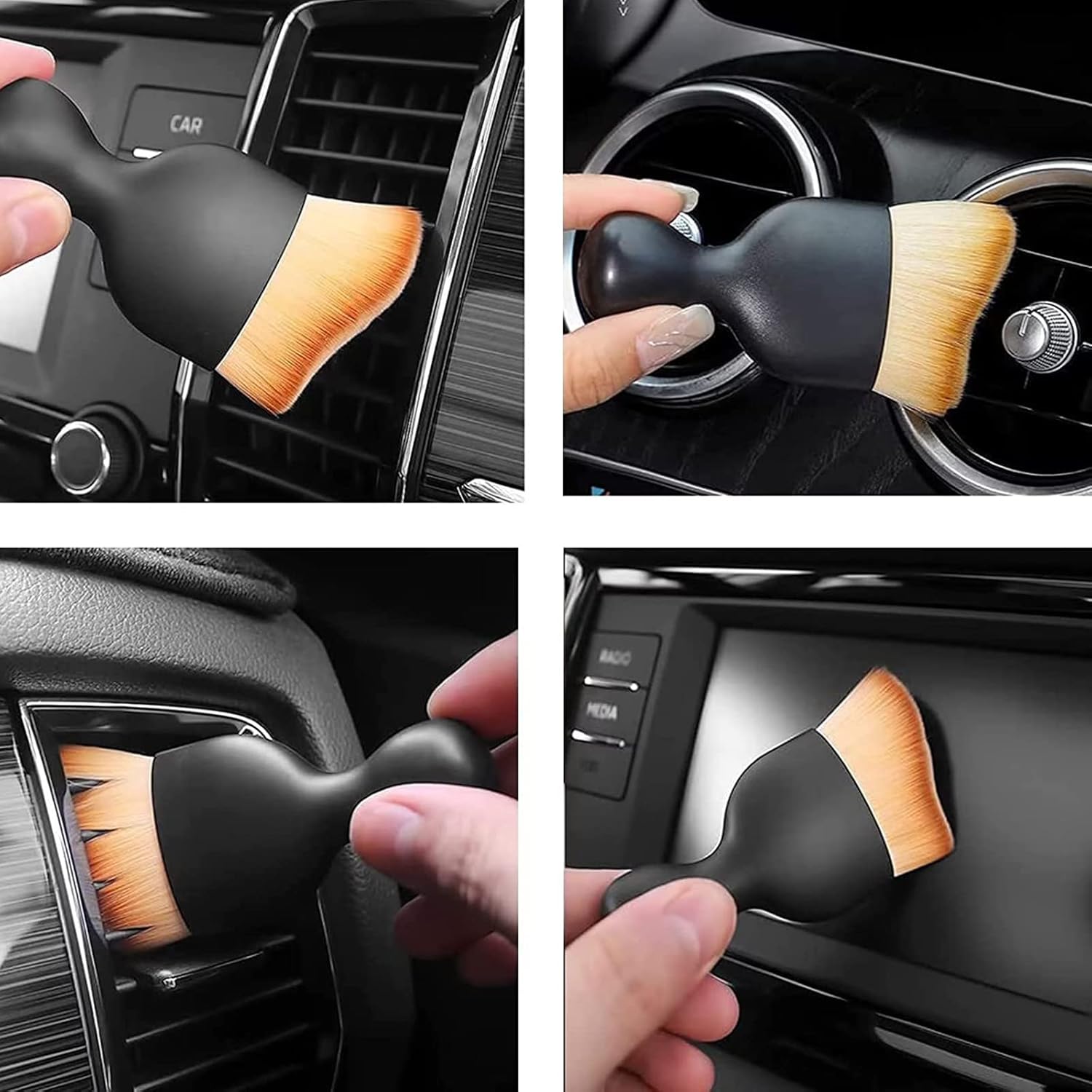 2 Pieces Soft Brush for Car Interior Cleaning - Scratch-Free Car Detail Cleaning Brush Packs for Car Duster with Soft Bristles Brushes