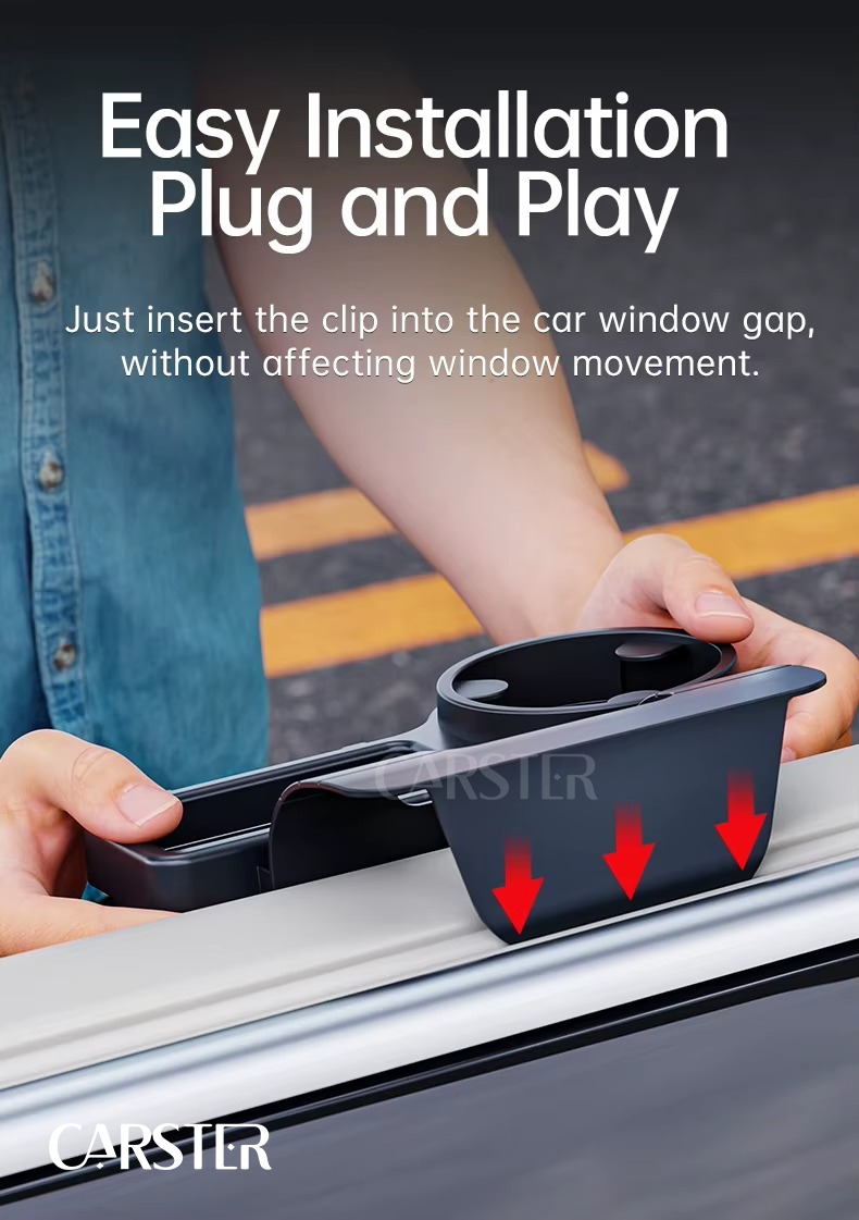 Car Organizer Box with Cup Holder Drink Holder Multifunctional Side Door Window Phone Slot Hanging Storage Rack for Vehicle