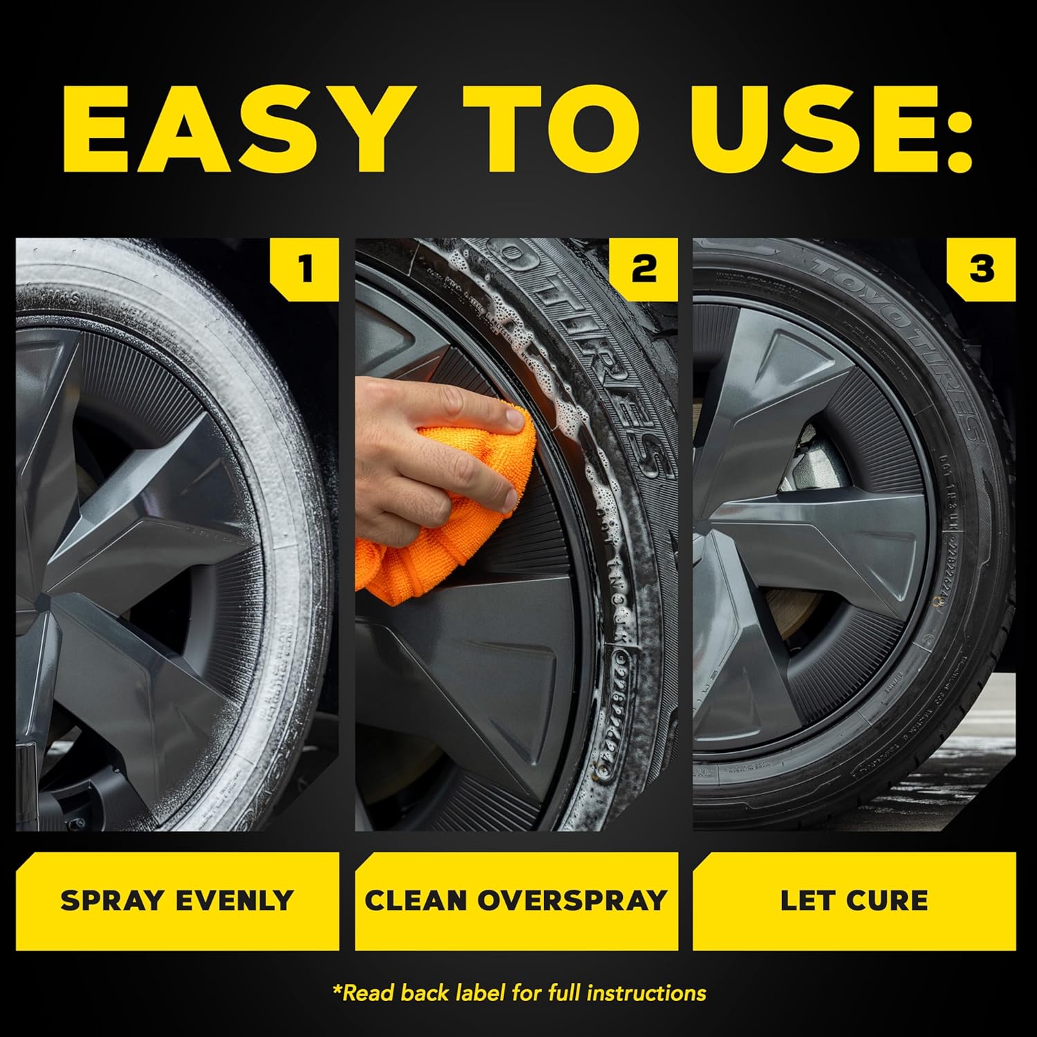Car tire shine spray