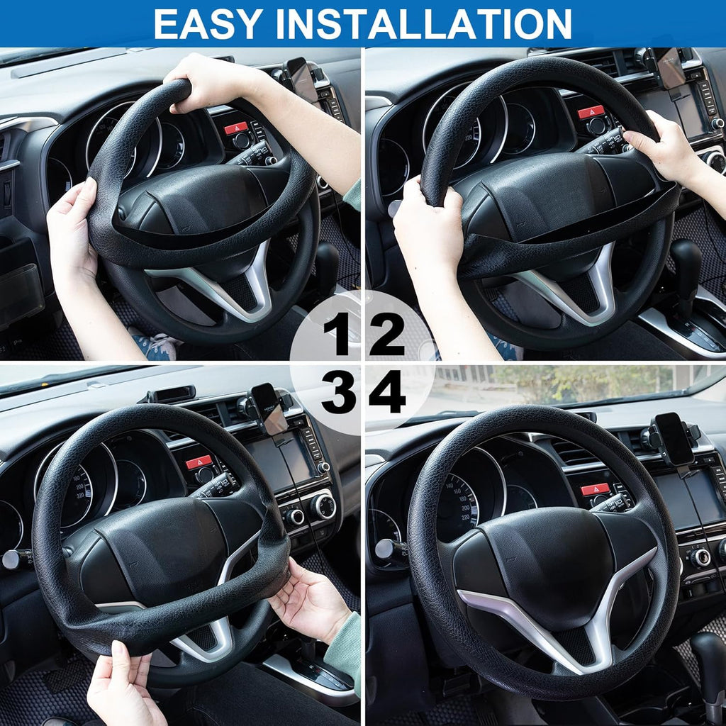 Anti-Slip Silicone Steering Wheel Protector, for Most of Cars