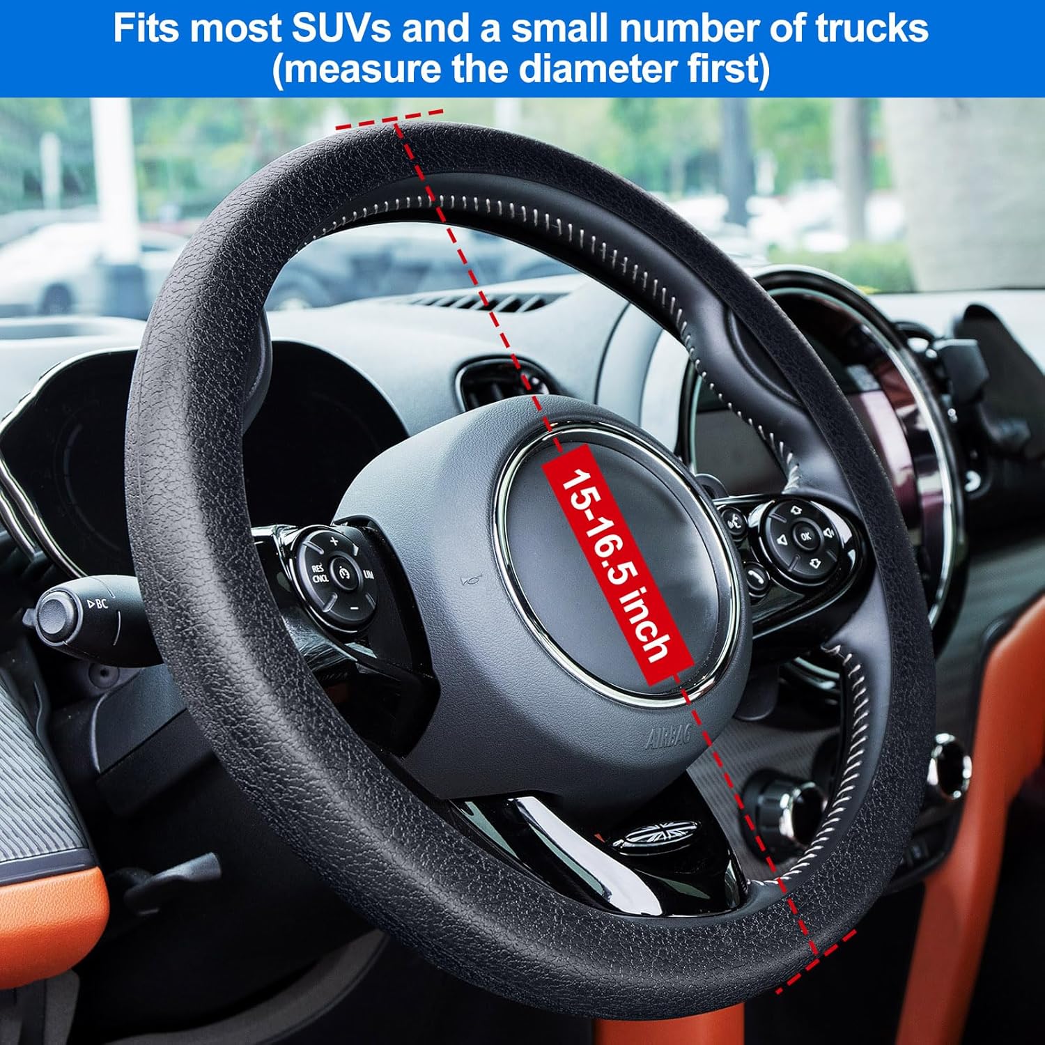 Anti-Slip Silicone Steering Wheel Protector, for Most of Cars