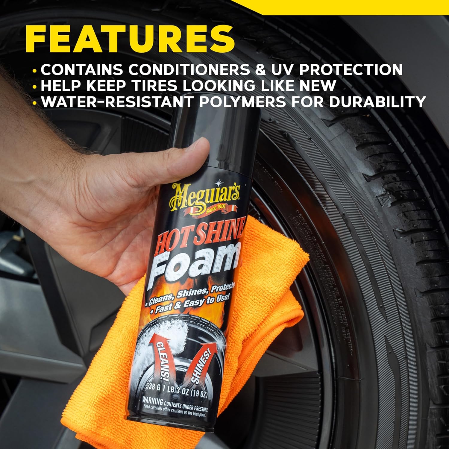 Car tire shine spray