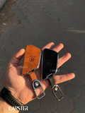 Genuine leather with aluminum metal key cover with holder and screwdriver for new skoda A8-superb-Kodiaq
