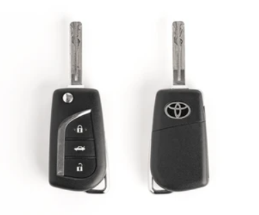 Carbon Fiber + Silicone Key Fob Case for TOYOTA Flip Remote - Carbon Fiber Remote Key Fob Cover for Toyota Corolla Camry Folded Not Smart