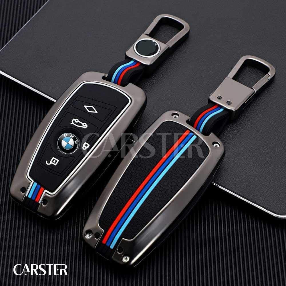 Metal key cover , BMW Accessories Keychain Metal Shell Cover for BMW 1 2 3 4 5 6 7 Series X1 X2 X3 X5 X6 M5/6 GT3/5, Gunmetal2, Small
