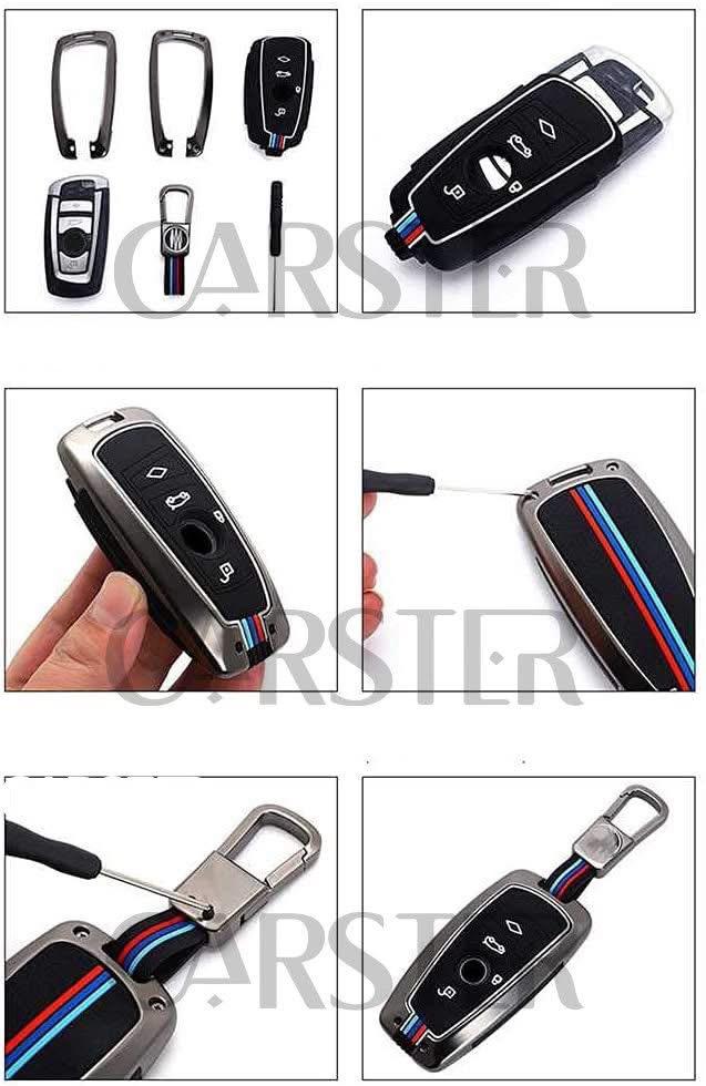Metal key cover , BMW Accessories Keychain Metal Shell Cover for BMW 1 2 3 4 5 6 7 Series X1 X2 X3 X5 X6 M5/6 GT3/5, Gunmetal2, Small