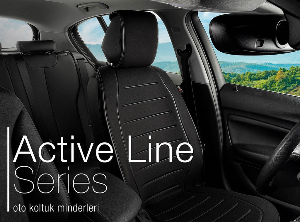 ACTIVELINE Black front 1 car seat cover - premium PU leather