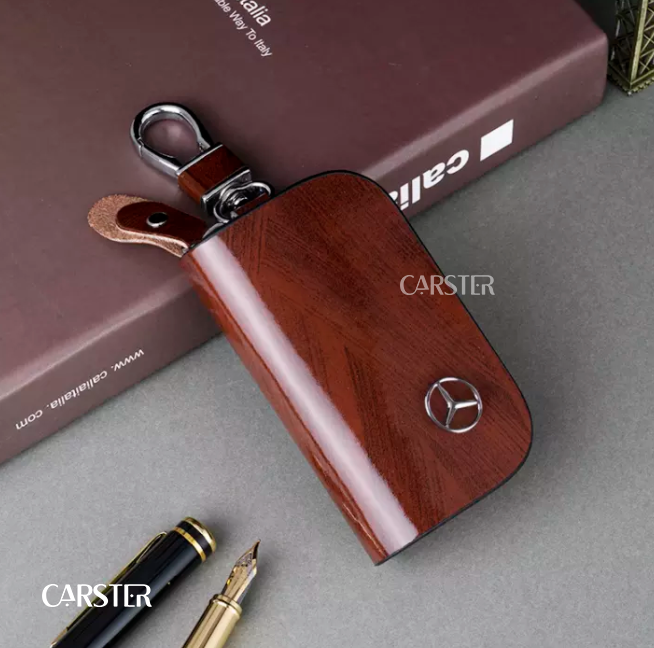 Genuine Leather Smart Car Key Fob Case Cover Protector Holder Remote Storage Bag Wallet Pouch Keychain Protection