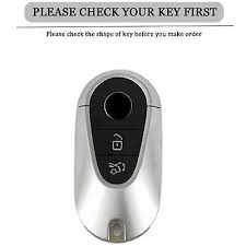 Premium Car Key Case Cover Zinc Alloy Leather Shell Auto Styling For Mercedes-Benz C E S Class W223 W206 C260 C300 S400 S450 S500 Compatible with 2022-2026 S-Class | G-Class | E-Class |